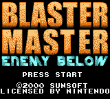 Blaster Master - Enemy Below Title Screen